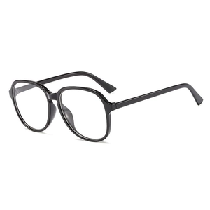 Classic retro black oversized eyeglass frames with transparent lenses for a vintage look