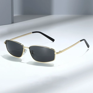 Retro Small Square Sunglasses Vintage Metal Frame UV400 Protection Trendy Eyewear For Men Women