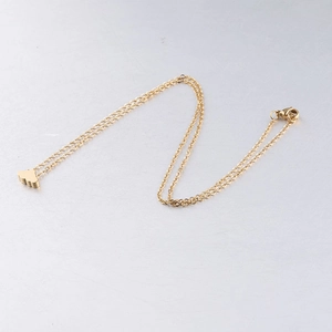 Polished gold mirror titanium steel necklace with a geometric cloud pendant for women