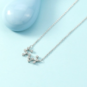 Minimalist silver Scorpio constellation necklace with sparkling cubic zirconia crystals