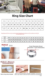 Men's ring size chart featuring US and HK standards with diameter and circumference measurements
