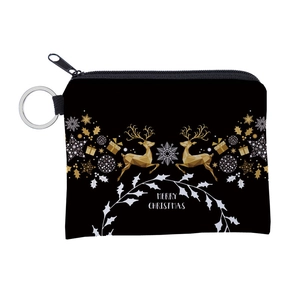 Waterproof Christmas coin purse with reindeer design and Merry Christmas lettering