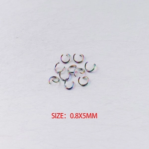 Rainbow stainless steel jump rings size 0.8x5mm for DIY jewelry making accessories