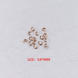 Pack of 0.8x4mm rose gold stainless steel open jump rings for jewelry making projects