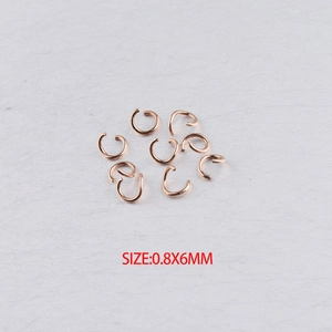 Rose gold stainless steel 0.8x6mm open jump rings for DIY jewelry making accessories