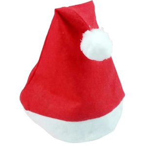 Bonnet de Noël rouge et blanc classique avec bordure en peluche pour costumes et décors