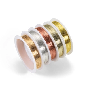 Detailed view of 2.5mm velvet cords in five metallic colors on white plastic spools