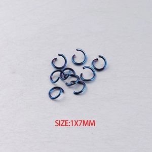 Λήψη macro με μπλε-μοβ κρίκους 1x7mm από ανοξείδωτο ατσάλι για κατασκευή κοσμημάτων DIY