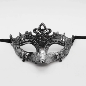 Masque de mascarade argenté vintage avec texture antique pour fête d'Halloween