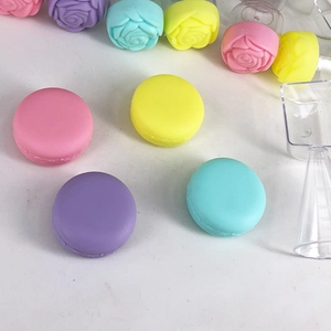 Colorful macaron and rose shaped 30ml cream jars for cosmetic packaging travel set