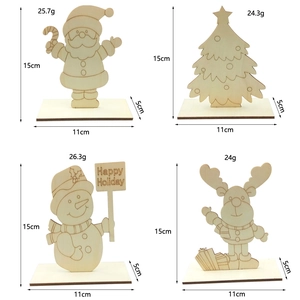 Detailed size and weight specs for DIY wooden Santa Snowman Christmas table ornaments