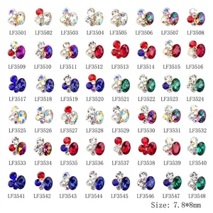 Nail art alloy charms with K9 rhinestones in 48 styles for DIY jewelry making