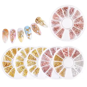 Nail Art Decorations Mixed Shapes Metal Studs Alloy Star Moon Hollow 3D Rivets Japanese Style Manicure Accessories
