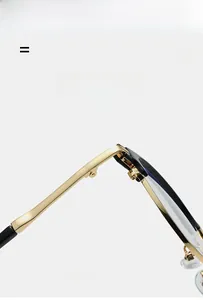 Macro detail of high-quality metal hinge and gold temple of blue light reading glasses