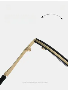 Close-up of durable metal hinges on blue light blocking glasses with black temples