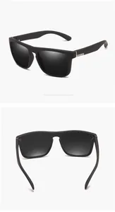 Detailed view of matte black polarized sports sunglasses with high UV protection