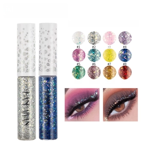 Colorful Liquid Eyeliner Set Sparkly Metallic Sequin Eyeshadow Waterproof Long Lasting Eye Makeup Kit