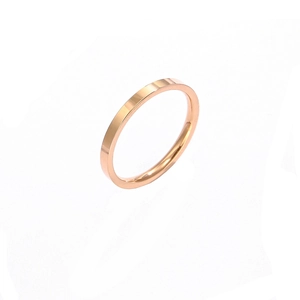 Minimalist stainless steel polished band ring in rose gold finish for daily wear
