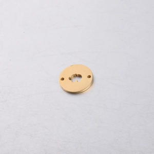 Detailed macro view of golden elephant cutout circular metal pendant with double holes