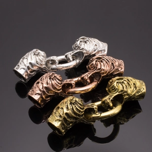 Fermoirs de bijoux tête de tigre en argent, or rose et bronze pour bracelets DIY