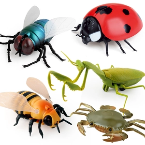 Set di 5 modelli realistici di insetti tra cui api coccinelle mosche e granchi giocattolo