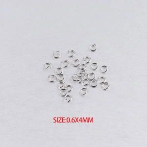 Edelstahl Binderinge für Schmuckherstellung in Silber, Größe 0,6x4mm, offene Biegeringe