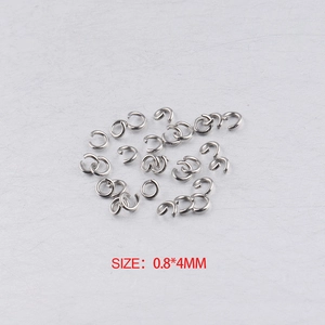 Bulk 100pcs silver stainless steel open jump rings for DIY jewelry, size 0.8x4mm