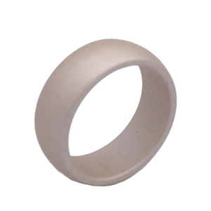 8.7mm minimalist matte cream silicone ring for men with smooth athletic flat surface