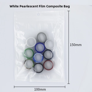 Set of 10 multicolor silicone sports rings in 150mm x 100mm white pearlescent packaging