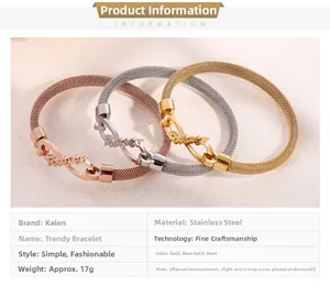 Three-color mesh woven stainless steel bracelets with Forever infinity charm details