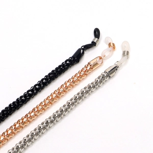 Metal Eyeglass Chain Non-Slip Anti-Lost Lanyard With Silicone Loop For Sunglasses Eyewear Corn Chain Design Durable
