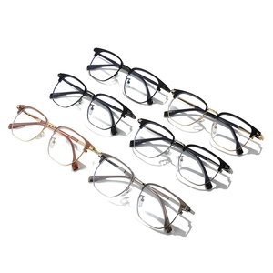 Mens classic half-frame blue light blocking reading glasses in various elegant colors