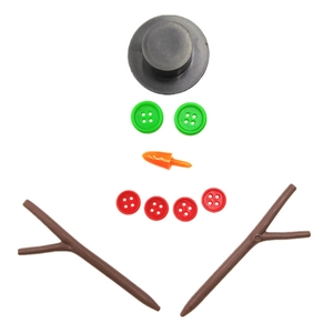 Kit d'accessoires de bonhomme de neige avec mini chapeau noir, nez carotte et boutons