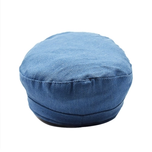 Classic dark blue corduroy newsboy cap for women with vintage octagonal top design