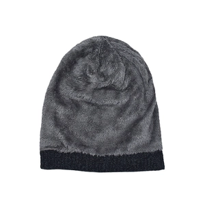 Winter chenille knit beanie with thick fleece lining for cold weather warmth