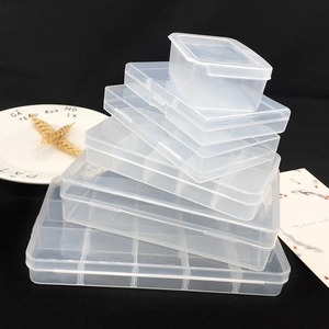 Set of multi-size clear PP plastic storage boxes for jewelry parts and organizers
