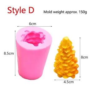 Detail showing dimensions of pine cone silicone mold for Christmas tree candle making
