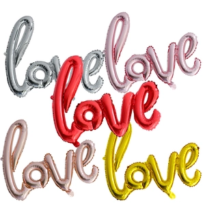 Love Folienballon Script Verbundene Buchstaben Romantische Metallic Dekoration Für Hochzeit Valentinstag Party Arrangement