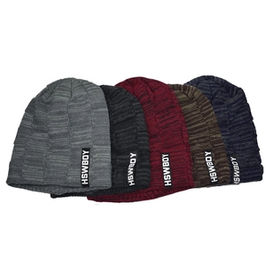 Winter thermal knit beanie set for men and women featuring warm fleece lining in five colors