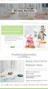 Macro detail of various sized clear glass display domes with solid wooden bases