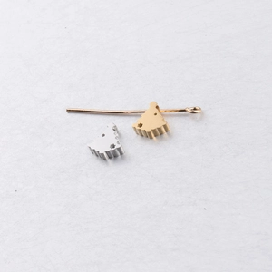 Mirror polished stainless steel Christmas tree charms in gold and silver finishes