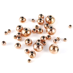 Rose gold stainless steel spacer beads with holes for DIY jewelry making
