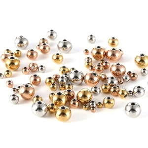 High-polished stainless steel spacer beads in gold, silver, and rose gold finishes