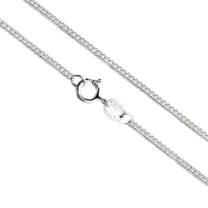 Minimalist S925 sterling silver curb chain necklace with secure round spring clasp