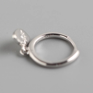 Elegant S925 sterling silver hoop earrings with a delicate dangling star pendant
