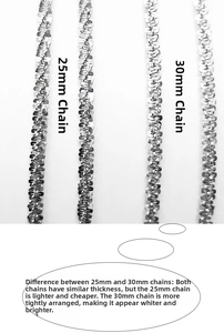 Detailed comparison of Type 25 and Type 30 S925 sterling silver chain weaving patterns
