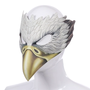 Realistic white eagle PU leather mask for Halloween carnival and cosplay parties
