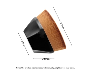 Detailed size specifications of the 55mm professional foundation brush with black handle
