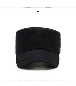 Detail of a black cotton cadet cap featuring tonal SPORT embroidery and sturdy stitching