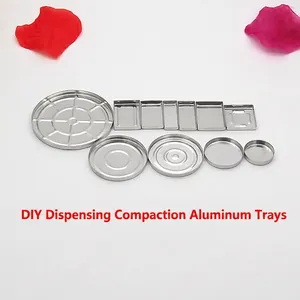 Godets vides en aluminium pour maquillage DIY en plusieurs tailles rondes et carrées